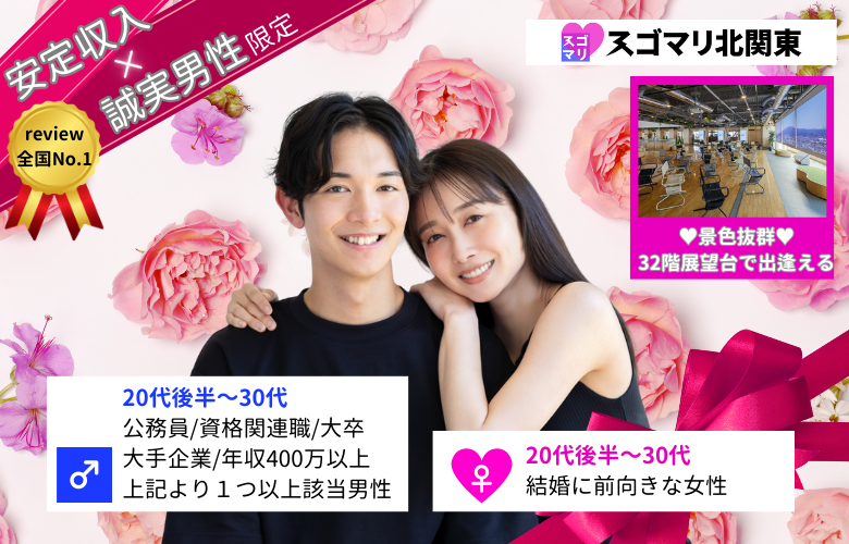 公務員/資格関連職/大卒以上/大手企業/年収400万以上の男性限定婚活パーティー