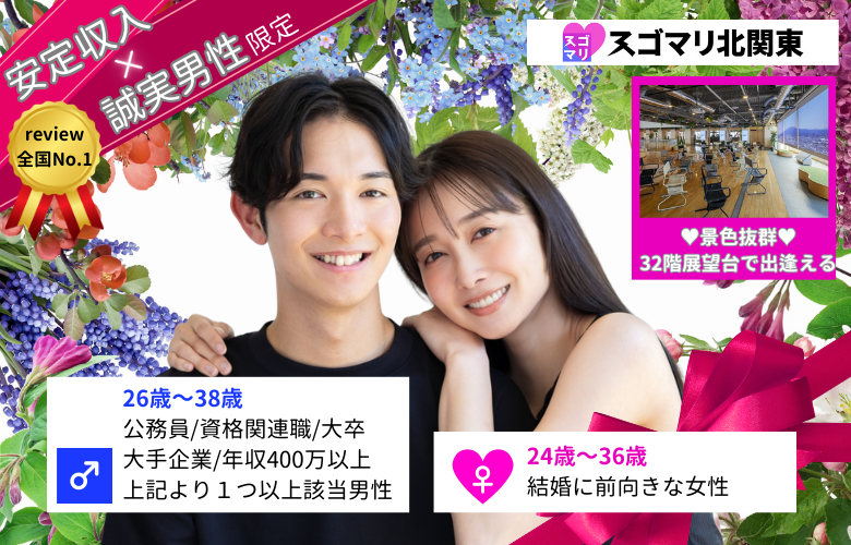 公務員/資格関連職/大卒以上/大手企業/年収400万以上の男性限定婚活パーティー