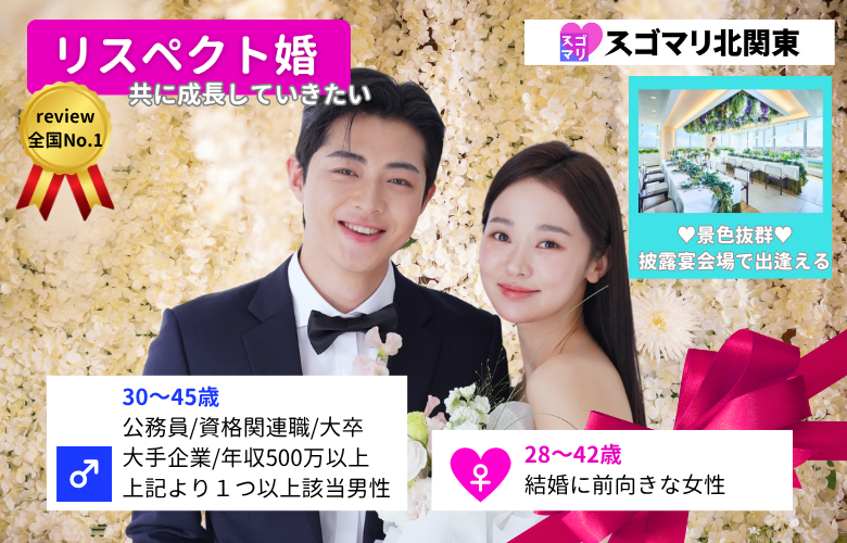 【お互いの成長を楽しめる人と結婚したい】公務員/資格関連職/大卒以上/大手企業/年収500万以上より1つ以上該当する男性