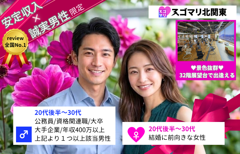 公務員/資格関連職/大卒以上/大手企業/年収400万以上の男性限定婚活パーティー