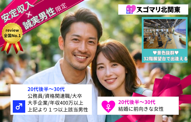 公務員/資格関連職/大卒以上/大手企業/年収400万以上の男性限定婚活パーティー